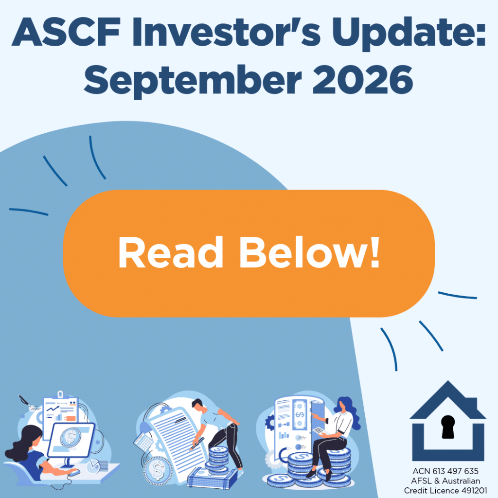 ASCF Investor's Update September 2026 Read Below with animated images of people reviewing financial documents in the bottom left corner